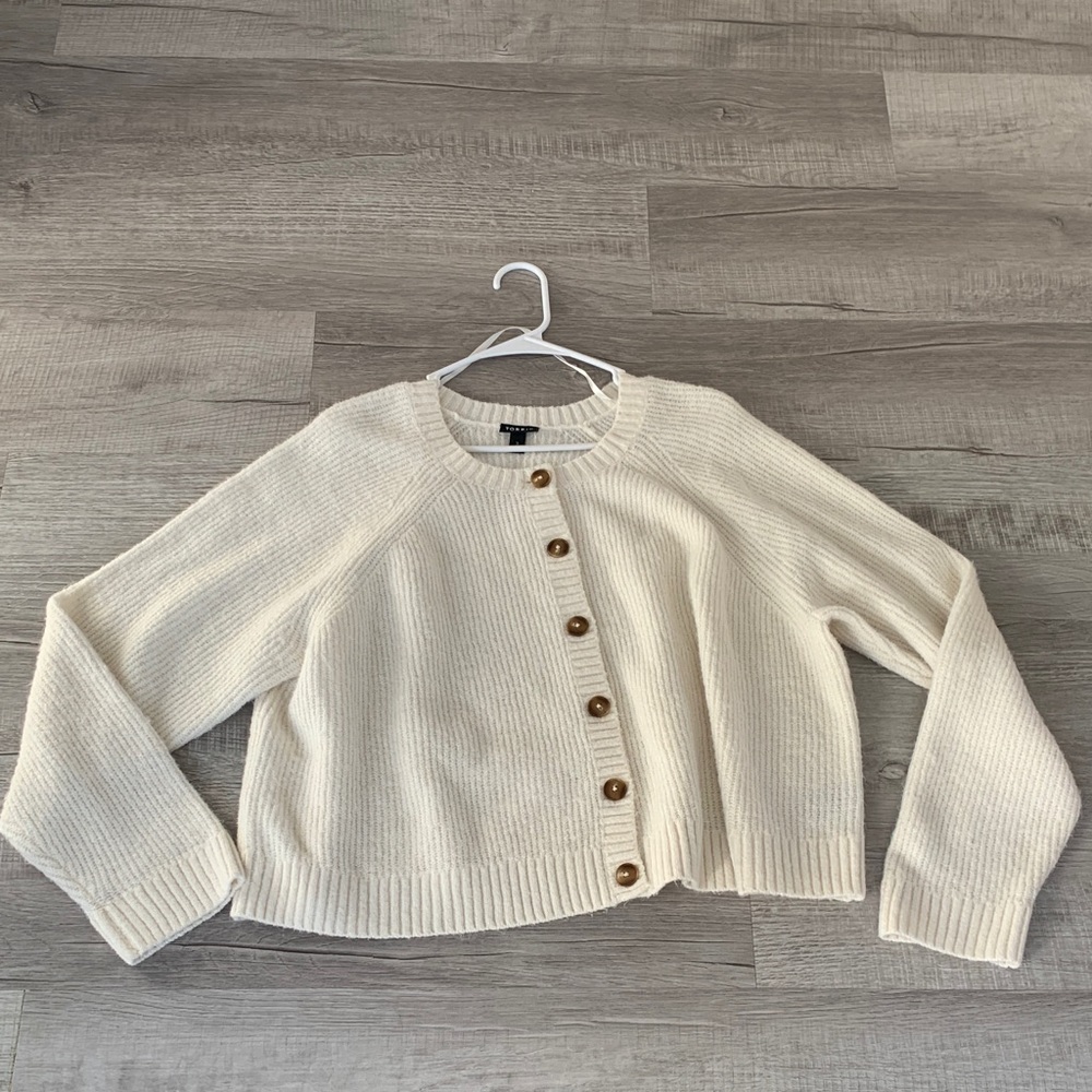 Torrid Cream Button-Up Cardigan, size 3.